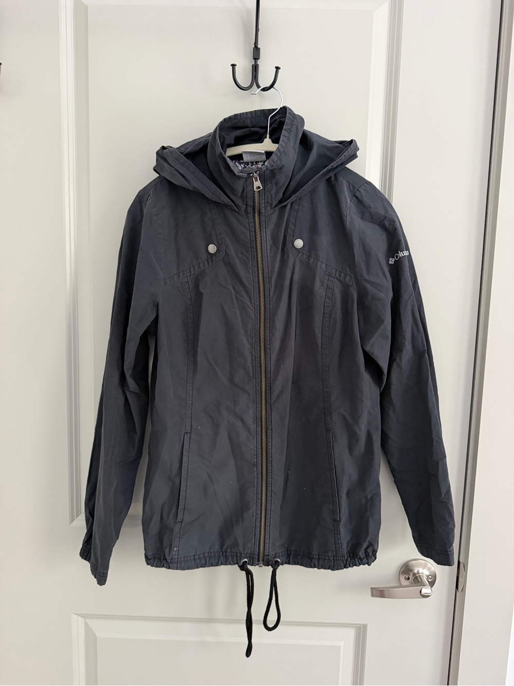 Columbia Navy Hooded Windbreaker Jacket
